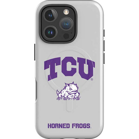 Texas Christian University Horned Frogs Logo Print iPhone 16 Pro Max Magsafe Impact Case