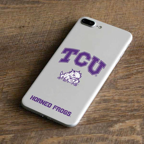 Texas Christian University Horned Frogs Logo Print iPhone 8 Plus Skin