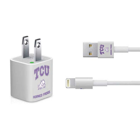Texas Christian University Horned Frogs Logo Print iPhone Charger (5W USB) Skin
