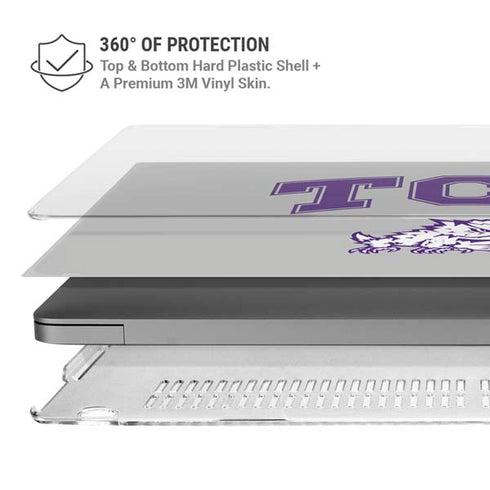 Texas Christian University Horned Frogs Logo Print MacBook Pro 14in (2021-24) Case plus Skin