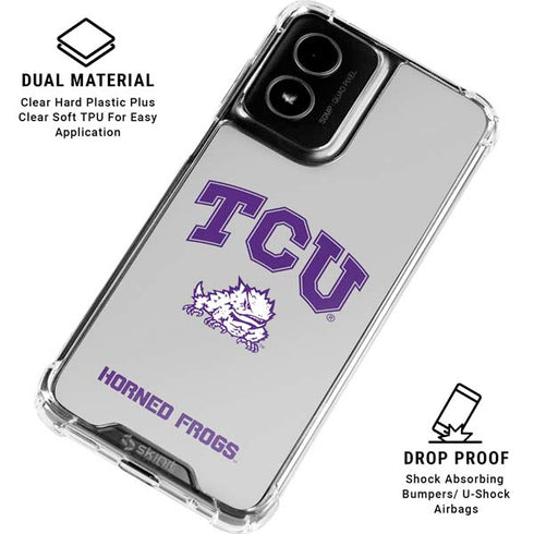 Texas Christian University Horned Frogs Logo Print Moto G Power 5G (2024) Clear Case