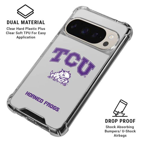Texas Christian University Horned Frogs Logo Print Google Pixel 9 Pro XL Clear Case