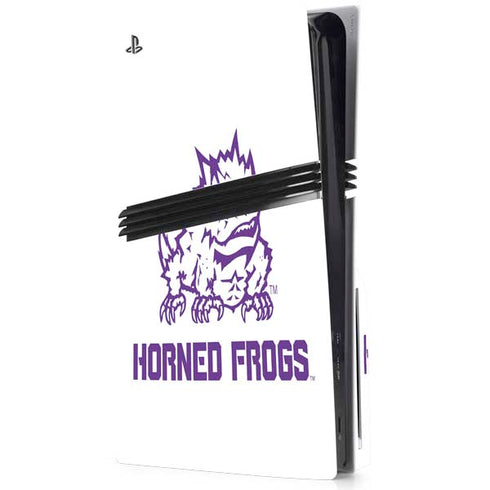 Texas Christian University Horned Frogs TCU PS5 Pro Disk Console Skin