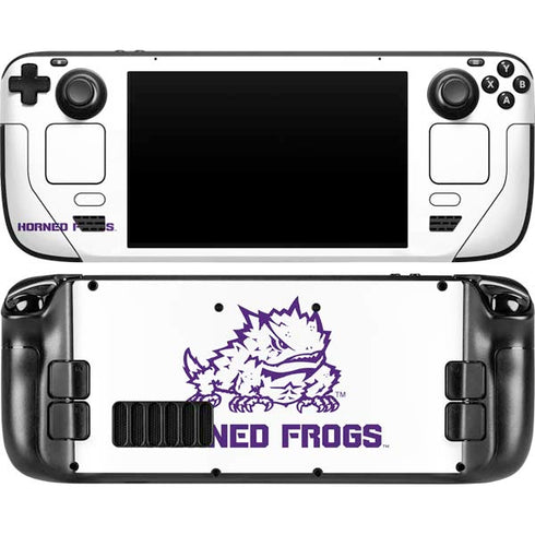 Texas Christian University Horned Frogs TCU Steam Deck Handheld Gaming Computer OLED Skin