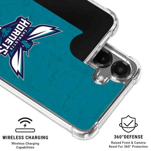 NBA Charlotte Hornets Distressed Galaxy S26 Clear Case