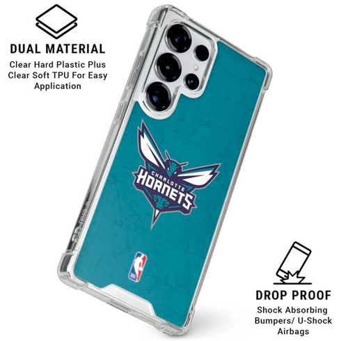 NBA Charlotte Hornets Distressed Galaxy S26 Ultra Clear Case