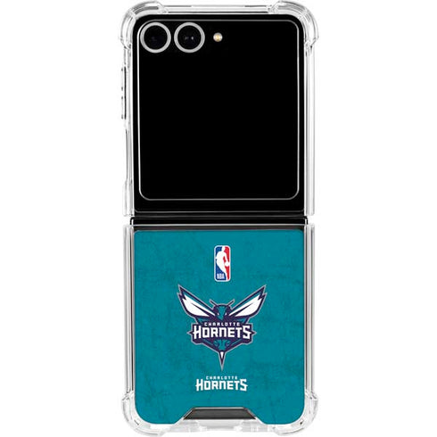 NBA Charlotte Hornets Distressed Galaxy Z Flip7 Clear Case