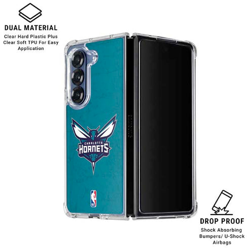 NBA Charlotte Hornets Distressed Galaxy Z Fold7 Clear Case