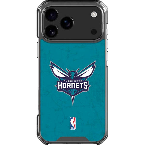 NBA Charlotte Hornets Distressed iPhone 17 Pro Max Clear Case