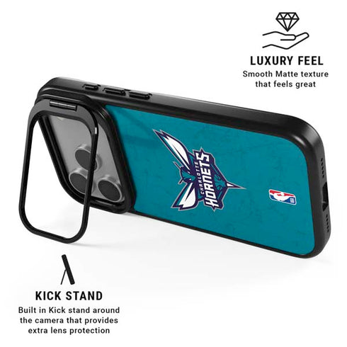NBA Charlotte Hornets Distressed iPhone 17 Pro Max Kickstand Case