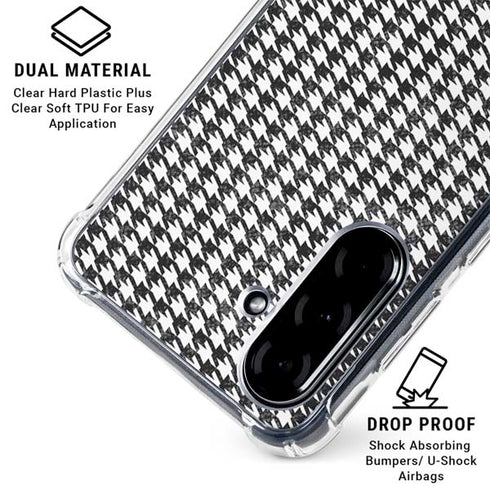 Houndstooth Black/White Galaxy A36 5G Clear Case