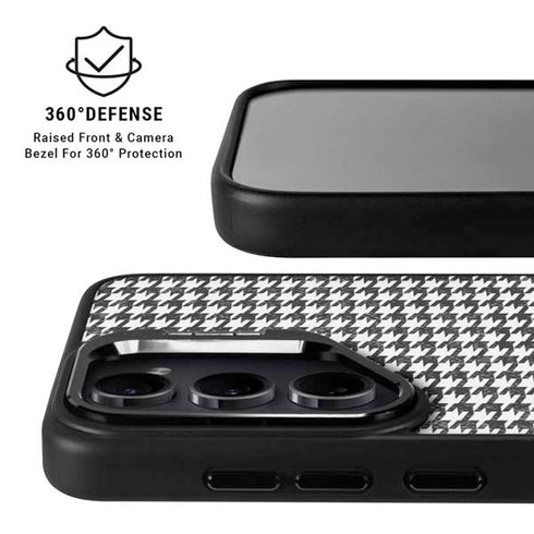 Houndstooth Black/White Galaxy S24 Kickstand Case
