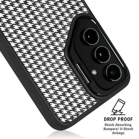 Houndstooth Black/White Galaxy S25 Kickstand Case