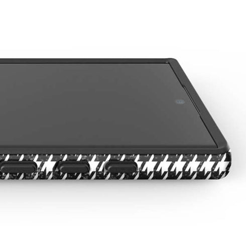 Houndstooth Black/White Galaxy S25 Ultra Impact Case
