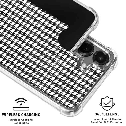 Houndstooth Black/White Galaxy S26 Clear Case