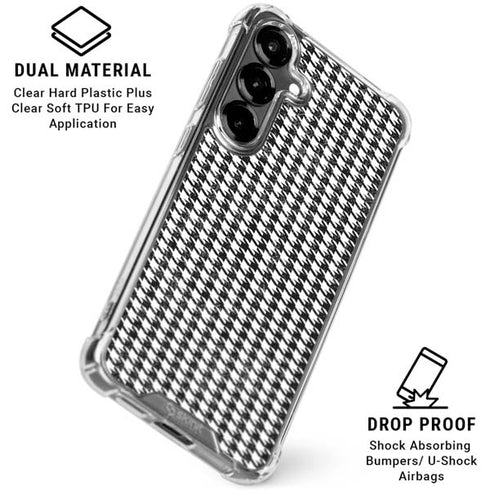 Houndstooth Black/White Galaxy S26 Clear Case
