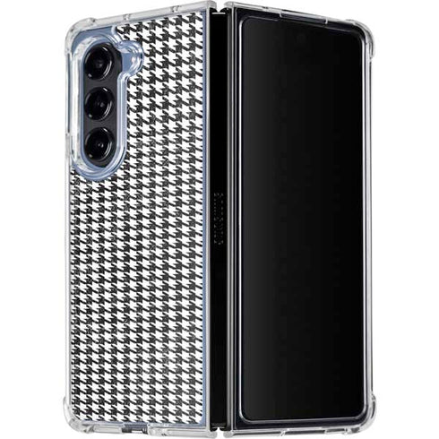 Houndstooth Black/White Galaxy Z Fold5 5G Clear Case