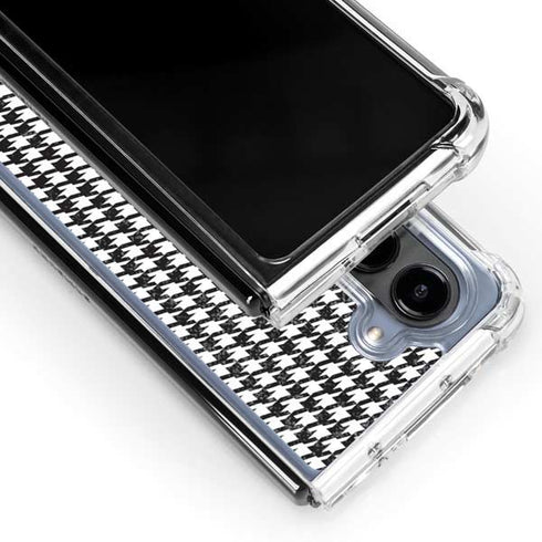 Houndstooth Black/White Galaxy Z Fold5 5G Clear Case