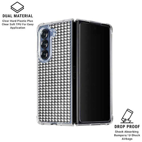 Houndstooth Black/White Galaxy Z Fold7 Clear Case