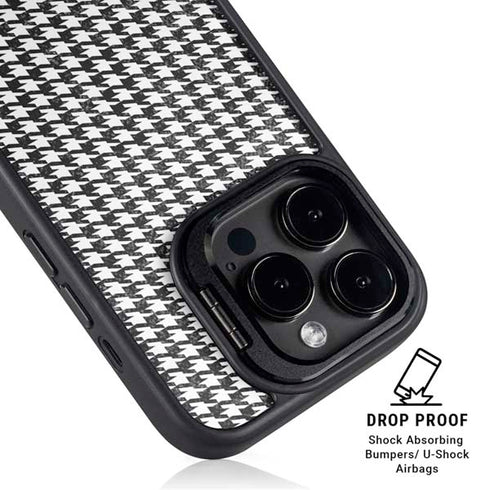Houndstooth Black/White iPhone 13 Pro Kickstand Case