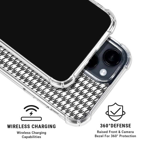 Houndstooth Black/White iPhone 15 Clear Case