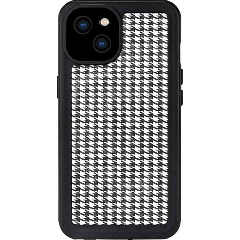 Houndstooth Black/White iPhone 15 Plus Waterproof Case