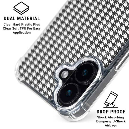 Houndstooth Black/White iPhone 16 Clear Case