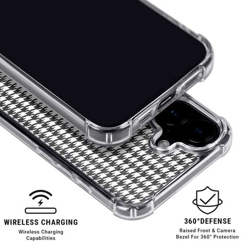 Houndstooth Black/White iPhone 16 Plus Clear Case