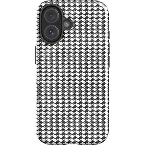 Houndstooth Black/White iPhone 16 Plus Impact Case
