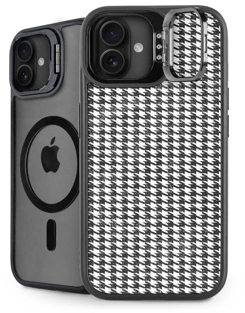 Houndstooth Black/White iPhone 16 Plus Kickstand Case