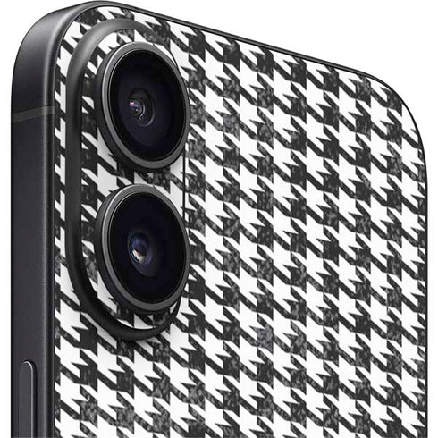 Houndstooth Black/White iPhone 16 Plus Skin