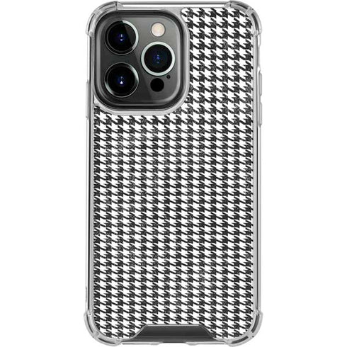 Houndstooth Black/White iPhone 16 Pro Clear Case