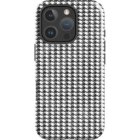 Houndstooth Black/White iPhone 16 Pro Magsafe Impact Case