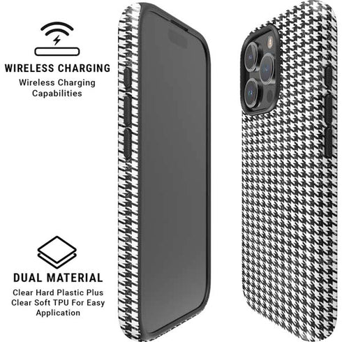 Houndstooth Black/White iPhone 16 Pro Magsafe Impact Case