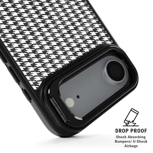 Houndstooth Black/White iPhone 17 Air Kickstand Case