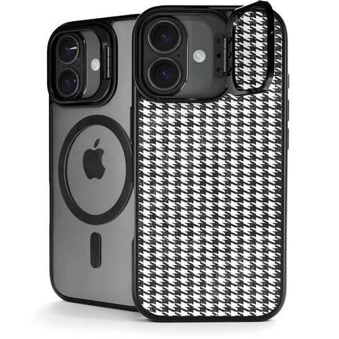 Houndstooth Black/White iPhone 17 Kickstand Case