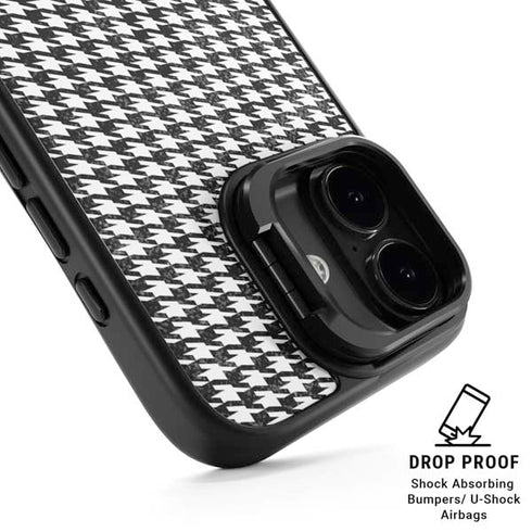 Houndstooth Black/White iPhone 17 Kickstand Case