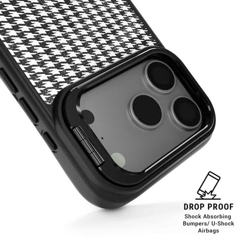 Houndstooth Black/White iPhone 17 Pro Kickstand Case