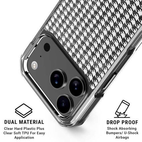 Houndstooth Black/White iPhone 17 Pro Max Clear Case