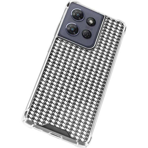 Houndstooth Black/White Moto G 5G (2025) Clear Case