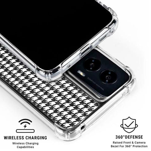 Houndstooth Black/White Moto G Power 5G (2024) Clear Case