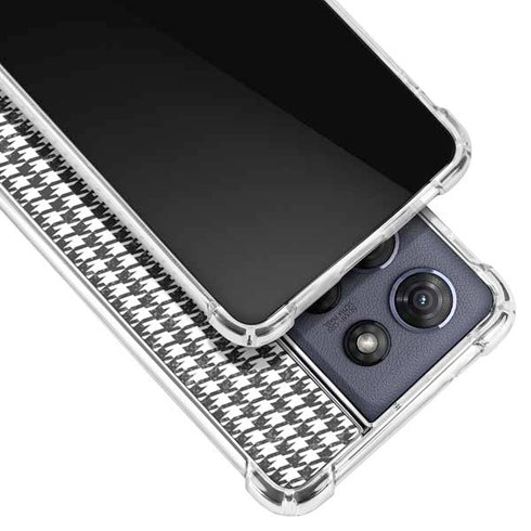 Houndstooth Black/White Moto G Stylus 5G (2025) Clear Case