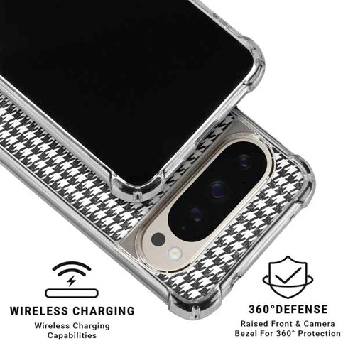 Houndstooth Black/White Pixel 9/9 Pro Clear Case
