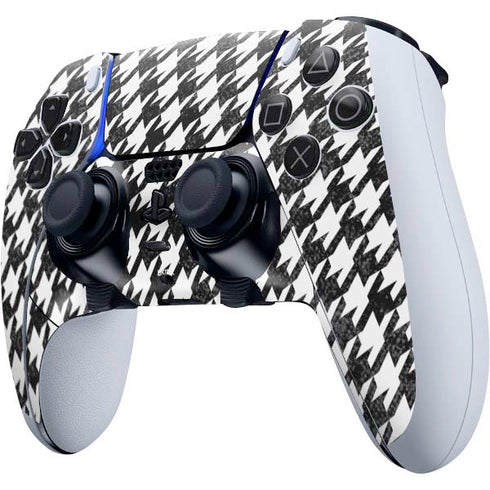 Houndstooth Black/White PS5 DualSense Edge Pro Controller Skin
