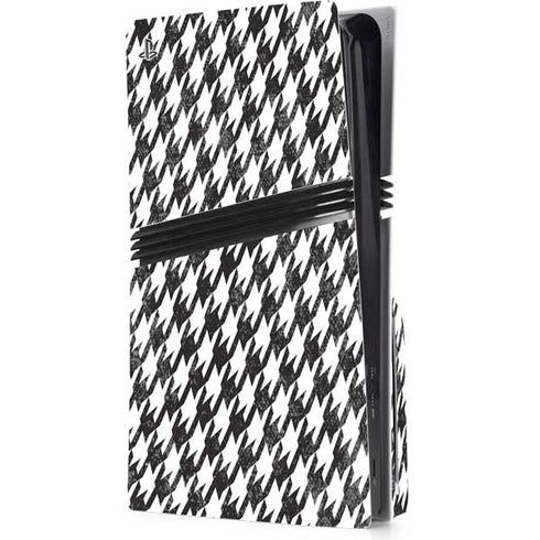 Houndstooth Black/White PS5 Pro Disk Console Skin