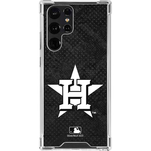 MLB Houston Astros Dark Wash Galaxy S23 Ultra Clear Case