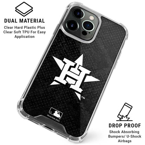MLB Houston Astros Dark Wash iPhone 16 Pro Max Clear Case