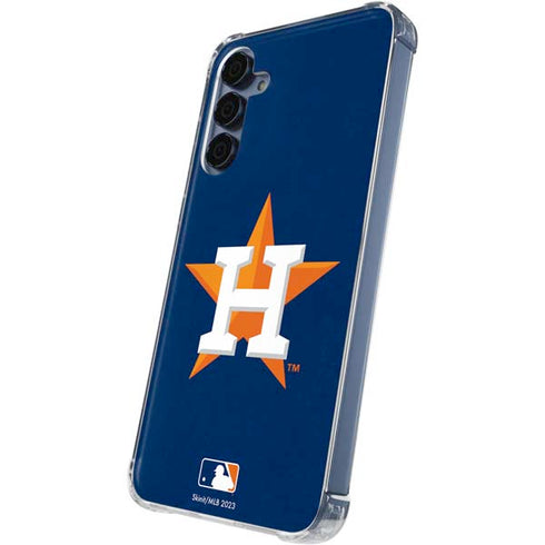 MLB Houston Astros Distressed Galaxy A55 5G Clear Case