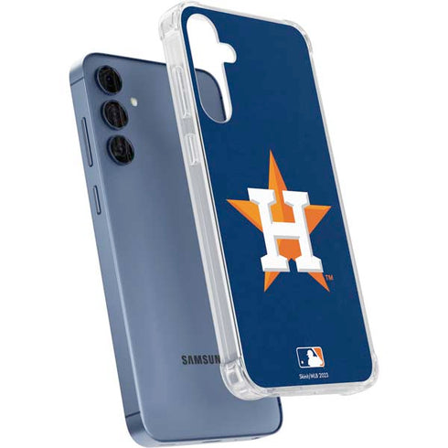 MLB Houston Astros Distressed Galaxy A55 5G Clear Case