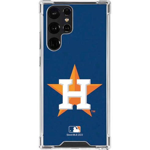 MLB Houston Astros Distressed Galaxy S23 Ultra Clear Case